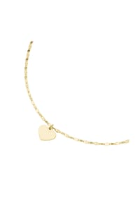 SMART JEWEL® - Kette Herz-Anhänger an Fantasiekette, Silber 925 - gold