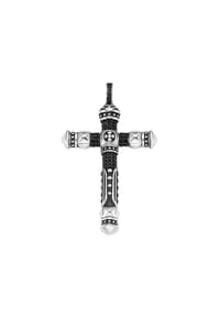 GIORGIO MARTELLO MILANO - Anhänger Kreuz mit schwarzen Spinellen, Silber 925 - silber