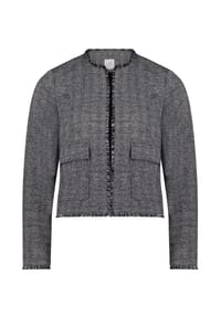 BETTY & CO - Jerseyjacke mit Fransen - Schwarz/Grau