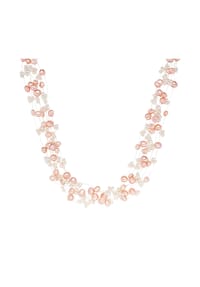 VALERO PEARLS - Damen Kette aus 925/- Sterling Silber in Silber mit Süßwasser-Zuchtperle - rosa