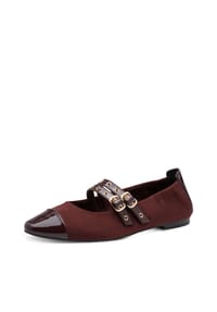 MARCO TOZZI® - Riemchen-Ballerinas, Kunstleder, für Damen - 550 BORDEAUX COMB