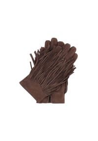 Kazar - Braune Handschuhe aus Wildleder mit Quasten - Braun