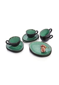 SÄNGER Steingut Geschirrserie Palm Beach - Palm Beach - Türkis - Eierbecher Set 4-teilig