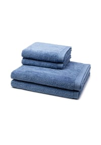 MÖVE 2 X Handtuch 2 X Duschtuch im Set Superwuschel - Superwuschel - Cornflower