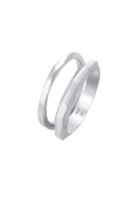elli. PREMIUM - Ring Bandring Basic Gedreht Struktur 2Er Set 925 Silber - Gold