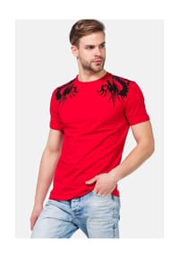 CIPO & BAXX® - T-Shirts mit Totenkopf-Print, CT-376 - ROT