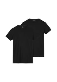 DSTREZZED - Herren T-Shirt, Rundhals, 2er Pack - Bronson, Slim Fit, Baumwolle-Viskose-Mix - Schwarz