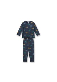 Sanetta - Jungen Schlafanzug, lang - Kids, Drachen, Velours Single, Baumwolle - 50379 DEEP BLUE