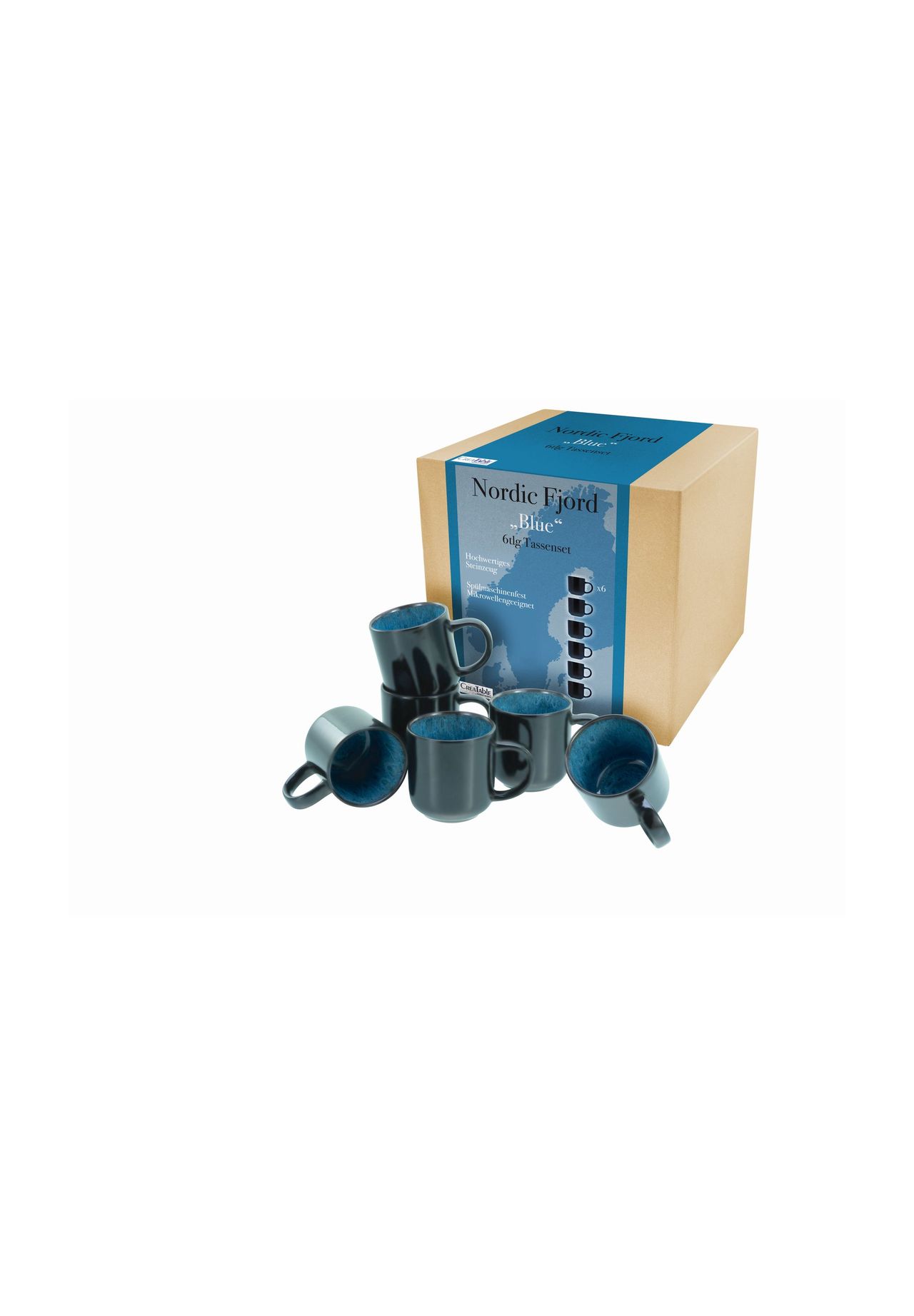 CreaTable Nordic Fjord Blue, Kaffeebecher 6-tlg Nordic Fjord