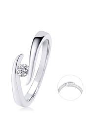 ONE ELEMENT Timeless Diamonds - 0,10 ct Diamant Brillant Spannfassung Ring - silber