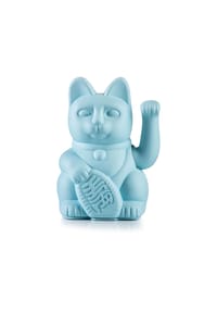 DONKEY - Winkekatze Lucky Cat, Kunststoff, Blau, ca. 15 cm - Blau