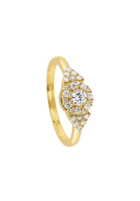 MONCARA - Damen Ring, 585er Gold, 27 Diamanten zus. ca. 0,50 Karat - Gelbgold