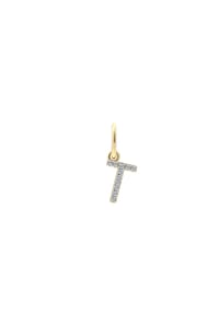 XENOX - Damen Anhänger Buchstabe T, 925er Silber - GELBGOLD