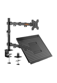 MANIKE - Ergonomischer Dual Monitor- und Laptop-Arm – Höhenverstellbare Tischhalterung - 