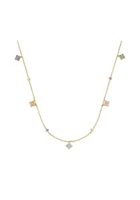 GIORGIO MARTELLO MILANO - Collier mit Behang, farbige Zirkonia, vergoldet, Silber 925 - mehrfarbig