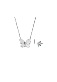FOSSIL SUTTON - Fossil Damen-Geschenkset Kette Sutton Butterfly Ohrringe Edelstahl, JF04935SET - Silber