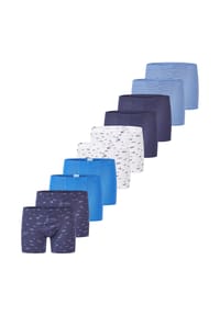 SCHIESSER - Retro Short / Pant 10er Pack Kids Boys 95/5 Organic Cotton - Blau / Weiß gem. Bagger