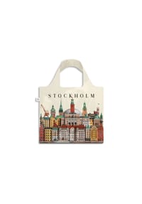 Martin Schwartz - Totebag Stockholm, faltbare Tragetasche mit Städtemotiv, Polyester, 46 x 46 cm - mehrfarbig