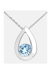 Diamant L'eternel - Kette mit Anhänger, mit Blautopas, 375 Weißgold - white gold