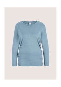 MADELEINE - Langarm-Shirt mit gerafften Seiten - rauchblau