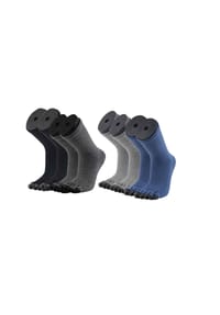 MUNADUNA - 4er-Pack Yoga-/Pilates Anti-Rutsch  Zehensocken Zehensocken,Elastisch,Stabilisierend - Grau-Braun Mix (Gr. M)