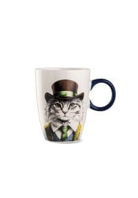 GILDE - Tasse Human Essence Katzenmotiv, Katze, Porzellan, Ø 9 cm, 81535 - mehrfarbig
