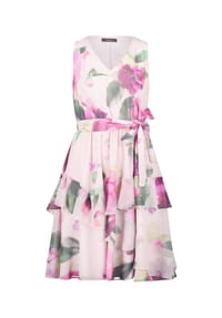 Vera Mont - Cocktailkleid mit Volant - Rosé/Dark Pink