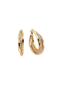 fascination by Ellen K. - Creolen 375/- Gold 70 Zirkonia - gelb