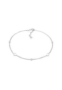 elli. - Fußschmuck Plättchen Basic 925 Silber, Mit Kristallen Von Swarovski® - Gold