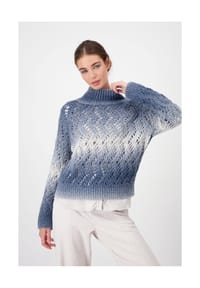 monari - Pullover - smokey blue gemustert