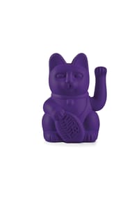 DONKEY - Winkekatze Lucky Cat, Kunststoff, Violett, ca. 15 cm - Blau