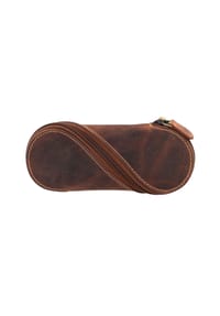 GREEN BURRY - Vintage Brillenetui Leder 17 cm - brown