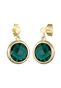 elli. PREMIUM - Ohrringe Quarz Green Edelstein Ohrstecker 375 Gelbgold - Gold