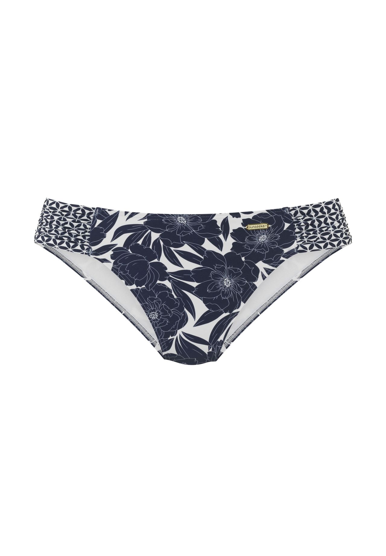 Sunseeker Bikinihose "Blossom", Raffung, FüR Damen, Blau|Weiß, 44