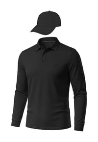normani® - Herren Langarm Poloshirt mit passender Baseballkappe - Beige