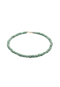 elli. - Halskette Choker Glasperlen 925 Silber - Hellblau