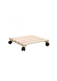 COFI - Pflanzenroller 35 x 35 cm - max 100 kg, mit 4 Rollen, für Garten, Terrasse & Balkon - Natur 35 x 35 x 8 cm