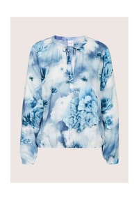 MADELEINE - Druckbluse mit floralem Aquarellprint - rauchblau / bleu / multicolor