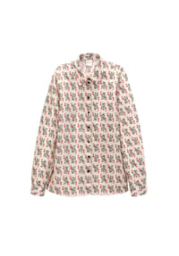 MADELEINE - Baumwollbluse mit Kartenspiel-Motiven - weiß / multicolor