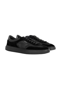 BOSS - Herren Sneaker - Kieran Tenn sdnyn, Halbschuh, Materialmix mit Veloursleder-Besatz - Schwarz