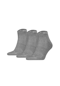 PUMA® - Unisex Quartersocken, 3er Pack - Cushioned Quarter 3P, Logo, einfarbig - Blau