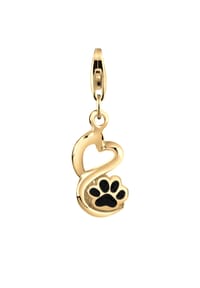 Nenalina - Charm Anhänger Herz Pfote Hund Tierliebe 925 Silber - Gold