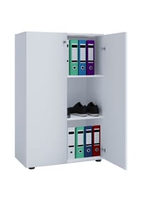 VCM. - Büroschrank mit 3 Fächern | moderner Aktenschrank mit Drehtüren | Maße ca. B. 70 x H. 110 x T. 40 cm – Lona 3-Fach - Anthrazit / Honig-Eiche
