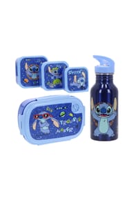 Disney - Disney Lilo & Stitch Lunchpaket 5-tlg. Brotdose Trinkflasche Snackbox - Blau Einheitsgröße