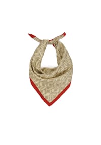 kazar - Beigefarbener Seidenschal mit rotem Akzent - Beige