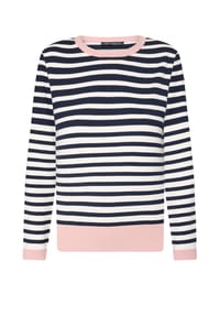 BETTY BARCLAY - Feinstrickpullover mit Rundhalsausschnitt - Patch Black/Taupe