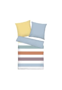 TOM TAILOR - Bettwäsche Set - BOLD STRIPES, Renforcé Bettwäsche, Wendemotiv, Baumwolle - 014 DARK NAVY & SU