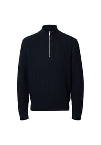 SELECTED - SLHTOM LS KNIT ST, 186839 SKY CAPTAIN, L - 184679 OATMEAL