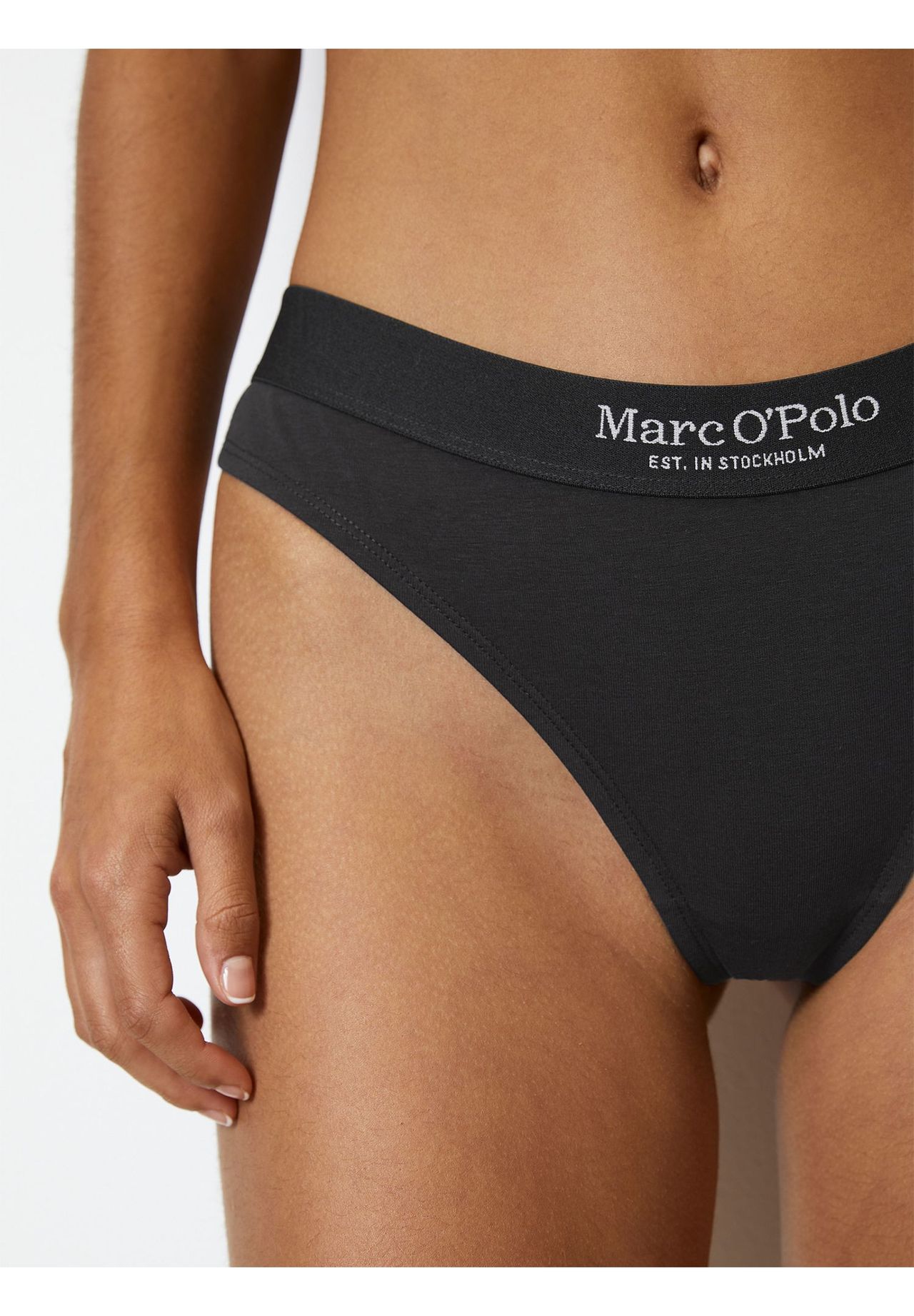 Marc O'polo Essentials String, 3Er-Pack, Logo-Bund, FüR Damen, Schwarz, M