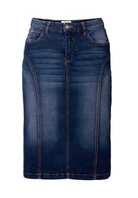sheego - Jeansrock - dark blue denim